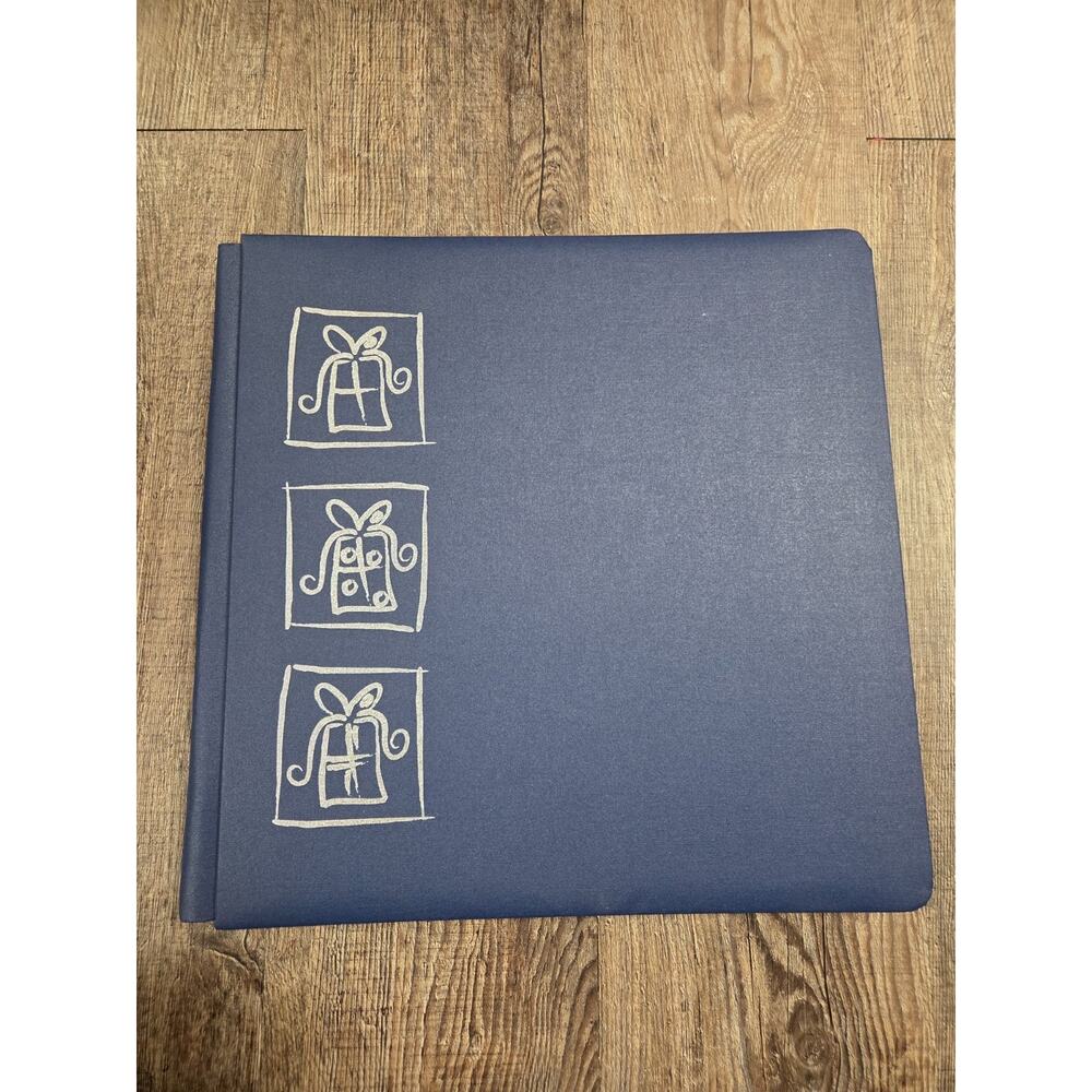 CREATIVE MEMORIES 12X12 Navy Foil Gifts Holiday Scrapbook w/ Inserts Album